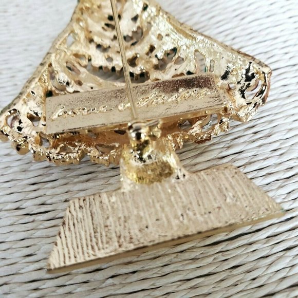 Christmas Tree Brooch Pendant Multi Color Rhinestones - Picture 11 of 12